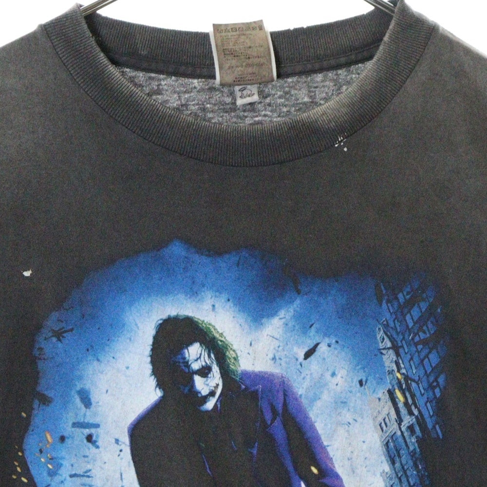 SAINT MICHAEL(セントマイケル) 25SS BTM SS TEE DARKNIGHT SM-HR8-0000-C54 ヴィンテージ加工ダークナイトプリント クルーネック半袖Tシャツ ブラック
