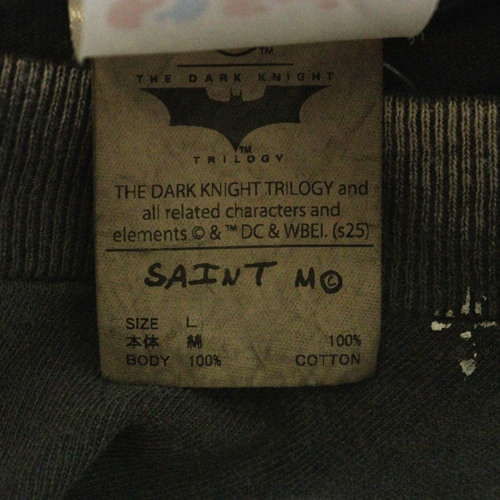 SAINT MICHAEL(セントマイケル) 25SS BTM SS TEE DARKNIGHT SM-HR8-0000-C54 ヴィンテージ加工ダークナイトプリント クルーネック半袖Tシャツ ブラック