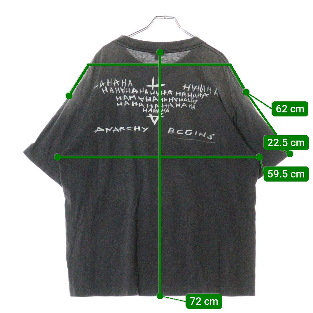 SAINT MICHAEL(セントマイケル) 25SS BTM SS TEE DARKNIGHT SM-HR8-0000-C54 ヴィンテージ加工ダークナイトプリント クルーネック半袖Tシャツ ブラック