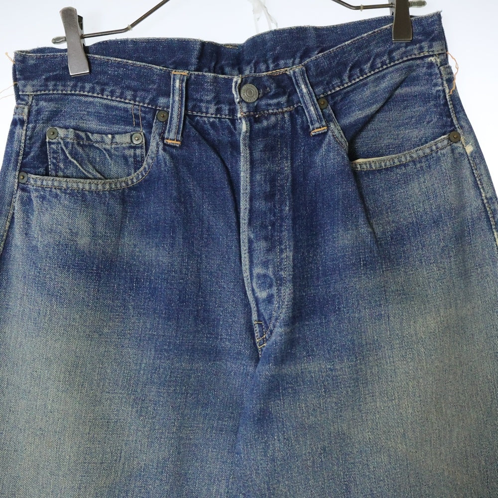 VINTAGE(ヴィンテージ) 50s VINTAGE 501XX 両面タブ BIG E 革パッチ ボタン裏爪 センターセット ボタンフライデニムパンツ インディゴ