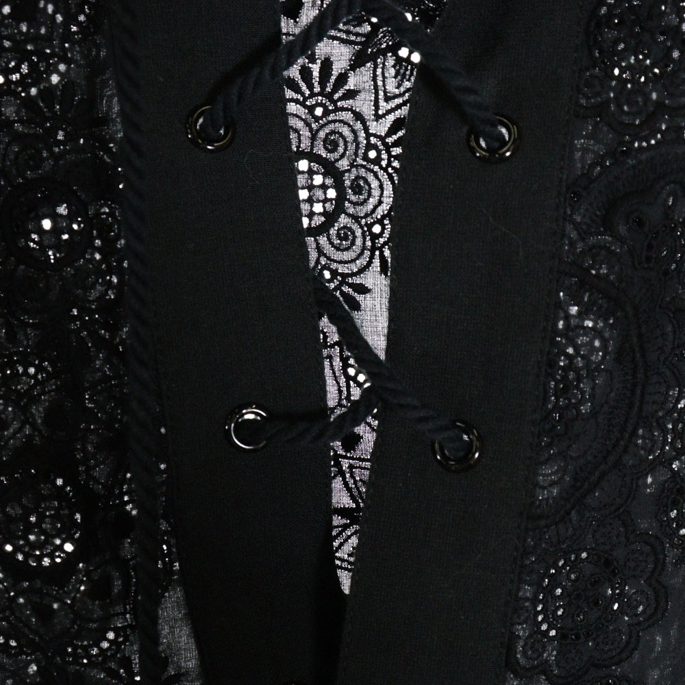 SAINT LAURENT PARIS(サンローランパリ) 刺繍レース ボタンアップ長袖シャツ 548963 Y031U ブラック