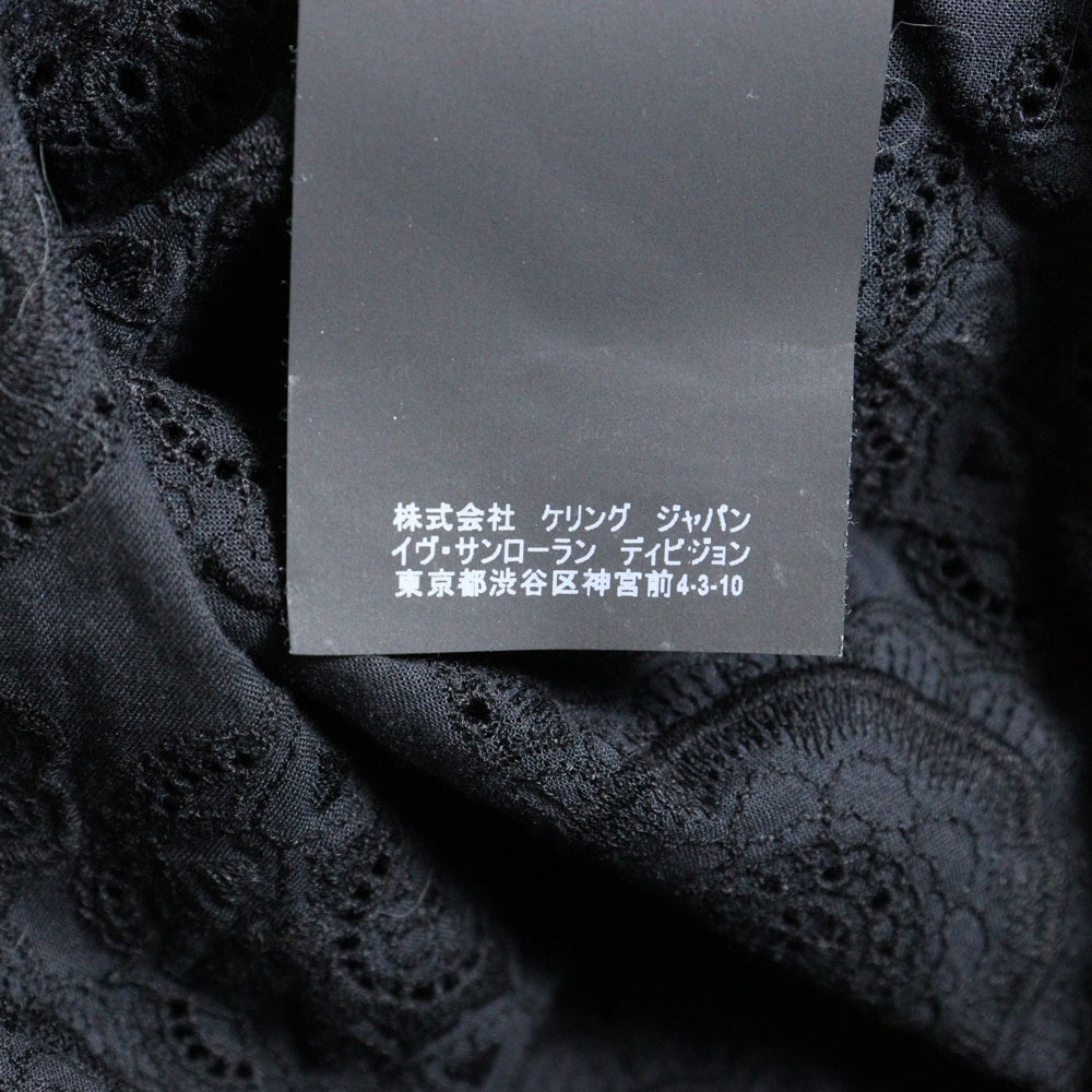 SAINT LAURENT PARIS(サンローランパリ) 刺繍レース ボタンアップ長袖シャツ 548963 Y031U ブラック
