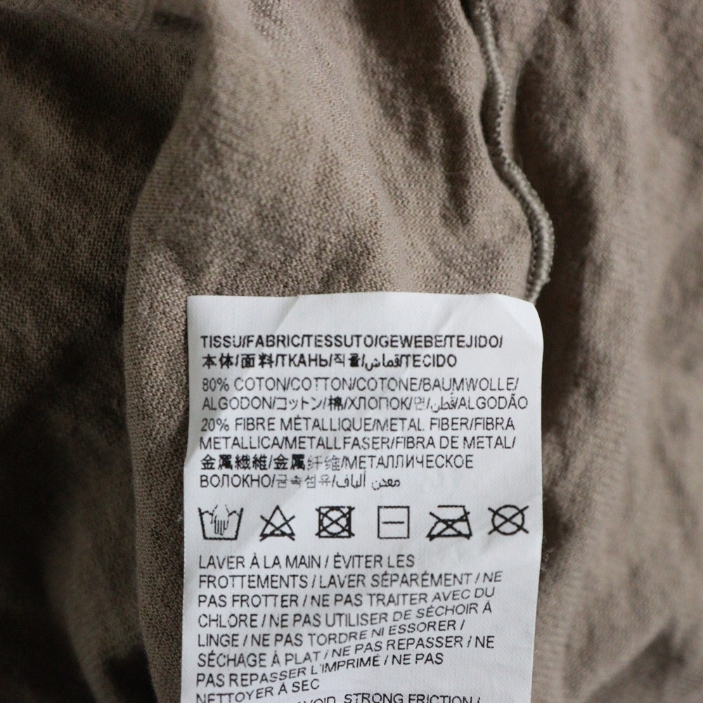 SAINT LAURENT PARIS(サンローランパリ) シワ加工 フロントプリント クルーネック半袖Tシャツ 737736 Y37HZ ブラウン