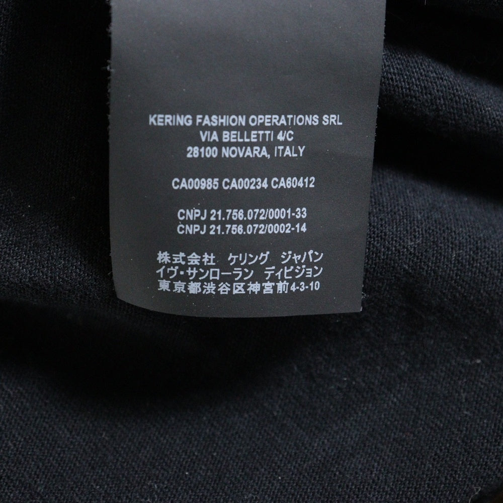 SAINT LAURENT PARIS(サンローランパリ) Signature Destroyed Tee 624992 YBUW2 ダメージ加工 バックロゴ 半袖Tシャツ ブラック