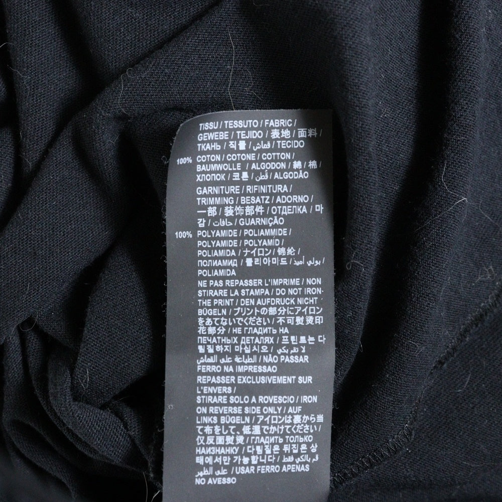 SAINT LAURENT PARIS(サンローランパリ) Signature Destroyed Tee 624992 YBUW2 ダメージ加工 バックロゴ 半袖Tシャツ ブラック