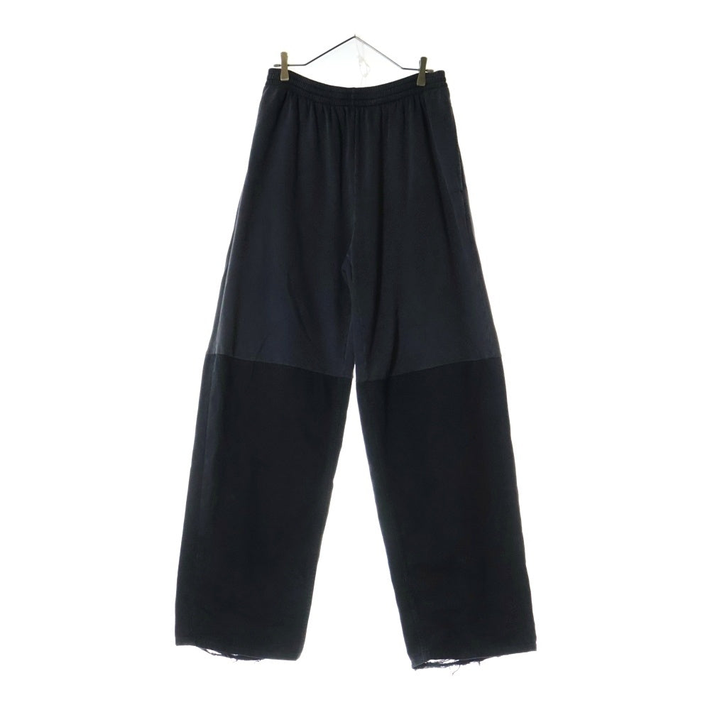 BALENCIAGA(バレンシアガ) ダメージ加工 スウェットドッキング オーバーサイズデニムパンツ 745264 TNW11 グレー/ブラック