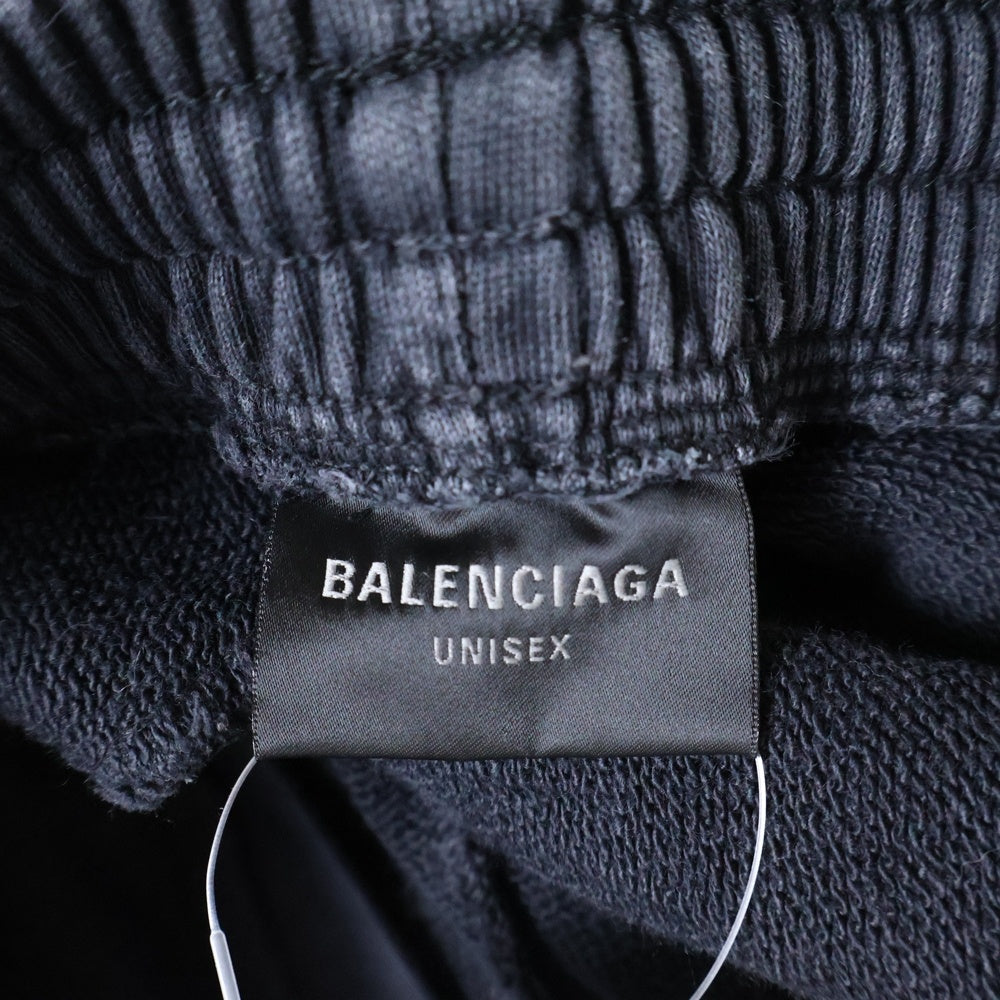 BALENCIAGA(バレンシアガ) ダメージ加工 スウェットドッキング オーバーサイズデニムパンツ 745264 TNW11 グレー/ブラック