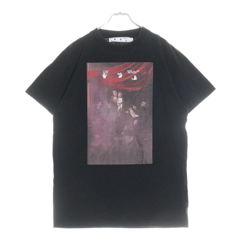 OFF-WHITE(オフホワイト) Caravaggio Painting Tee OMAA027S21JER010 両面プリント クルーネック半袖Tシャツ ブラック