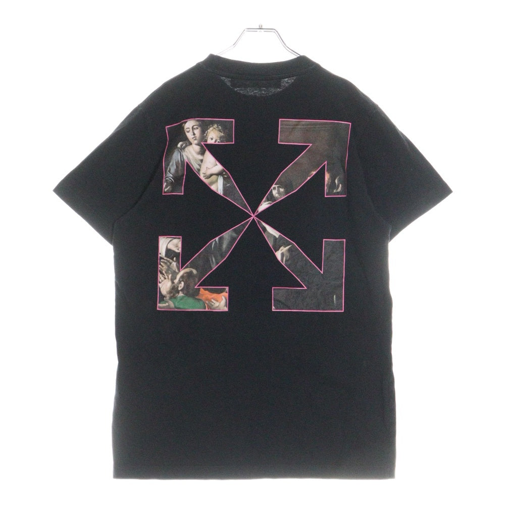 OFF-WHITE(オフホワイト) Caravaggio Painting Tee OMAA027S21JER010 両面プリント クルーネック半袖Tシャツ ブラック
