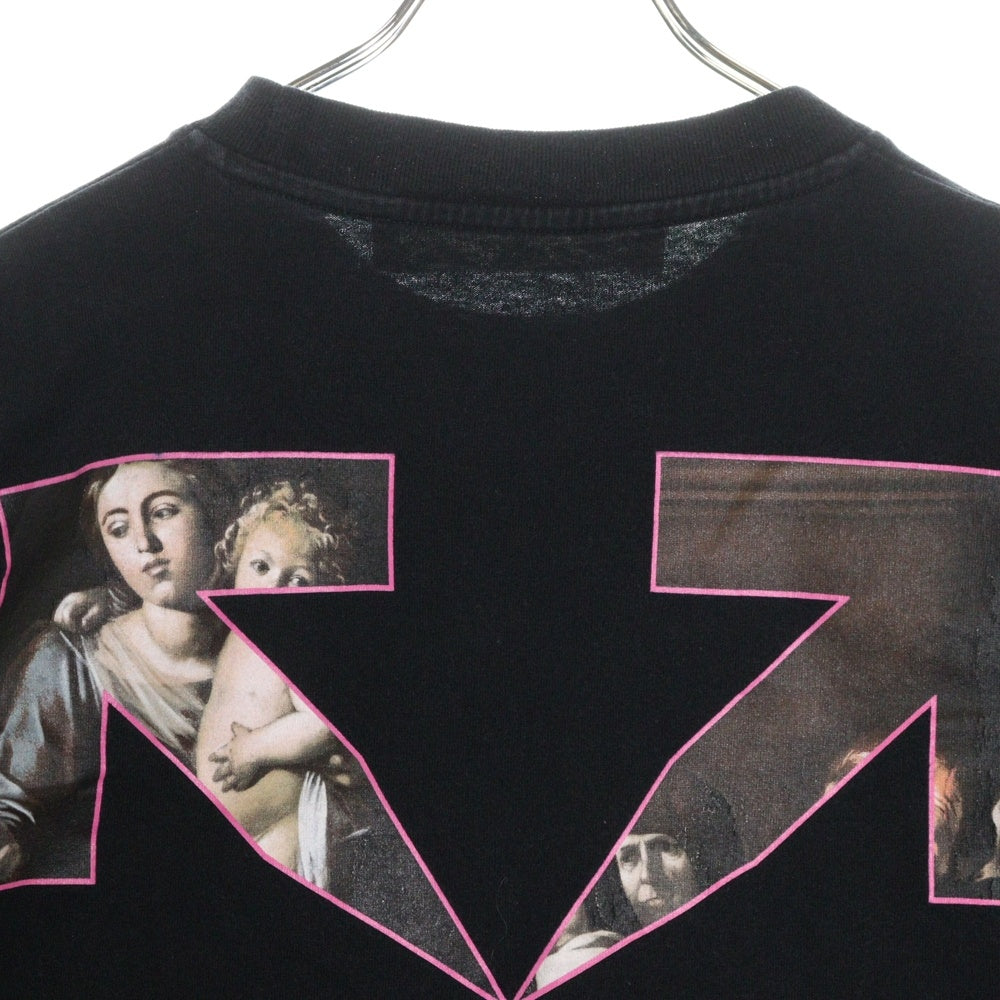 OFF-WHITE(オフホワイト) Caravaggio Painting Tee OMAA027S21JER010 両面プリント クルーネック半袖Tシャツ ブラック