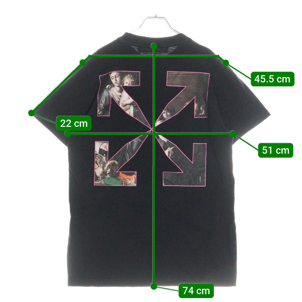 OFF-WHITE(オフホワイト) Caravaggio Painting Tee OMAA027S21JER010 両面プリント クルーネック半袖Tシャツ ブラック