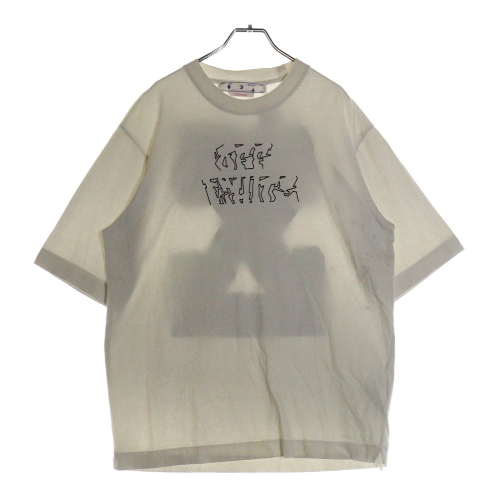 OFF-WHITE(オフホワイト) 22SS Neen Arrow Skate OMAA119S22JER008 バックアロープリント クルーネック半袖Tシャツ ホワイト