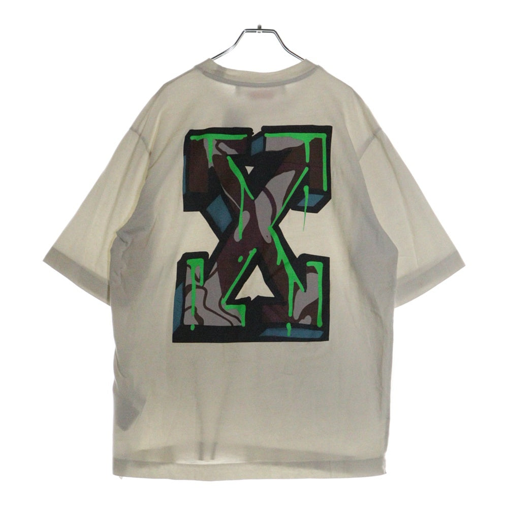 OFF-WHITE(オフホワイト) 22SS Neen Arrow Skate OMAA119S22JER008 バックアロープリント クルーネック半袖Tシャツ ホワイト