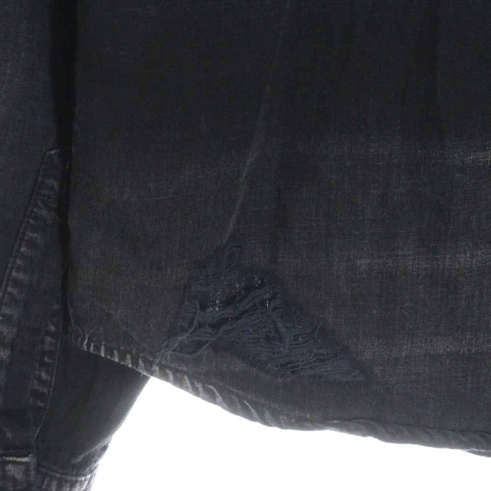 AMIRI(アミリ) CAMO APPLIQUE DENIM SHIRT SR3DL0001SMRDDJ0 バックカモ柄ロゴ デニムシャツ ブラック