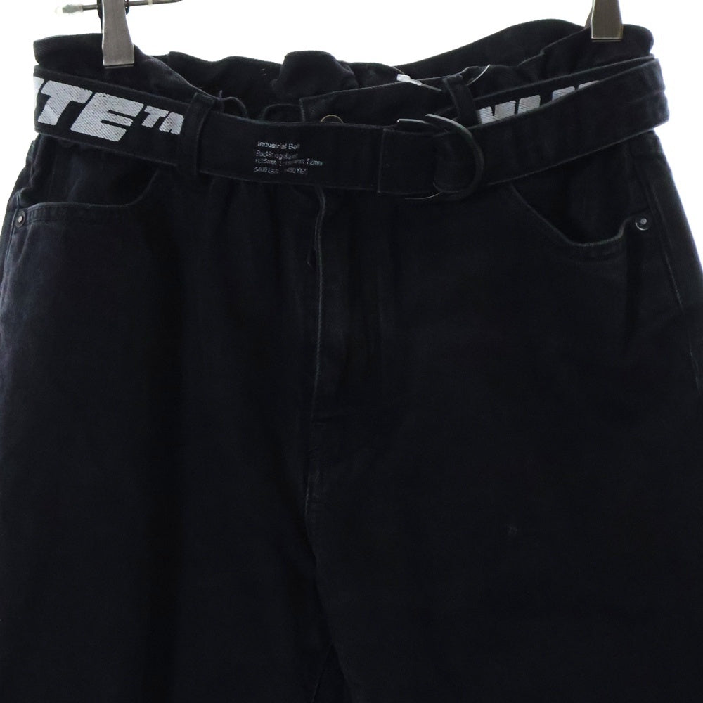 OFF-WHITE(オフホワイト) 21SS ベルテッド ストレートデニムパンツ OMYA005S21DEN003 ブラック