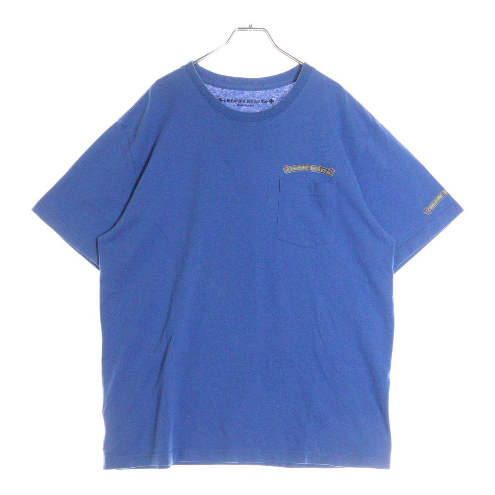 CHROME HEARTS(クロムハーツ) CH T-SHRT 1 バックスクロールロゴプリント クルーネック半袖Tシャツカットソー ブルー
