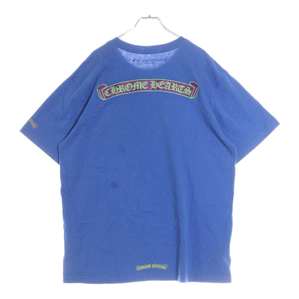 CHROME HEARTS(クロムハーツ) CH T-SHRT 1 バックスクロールロゴプリント クルーネック半袖Tシャツカットソー ブルー