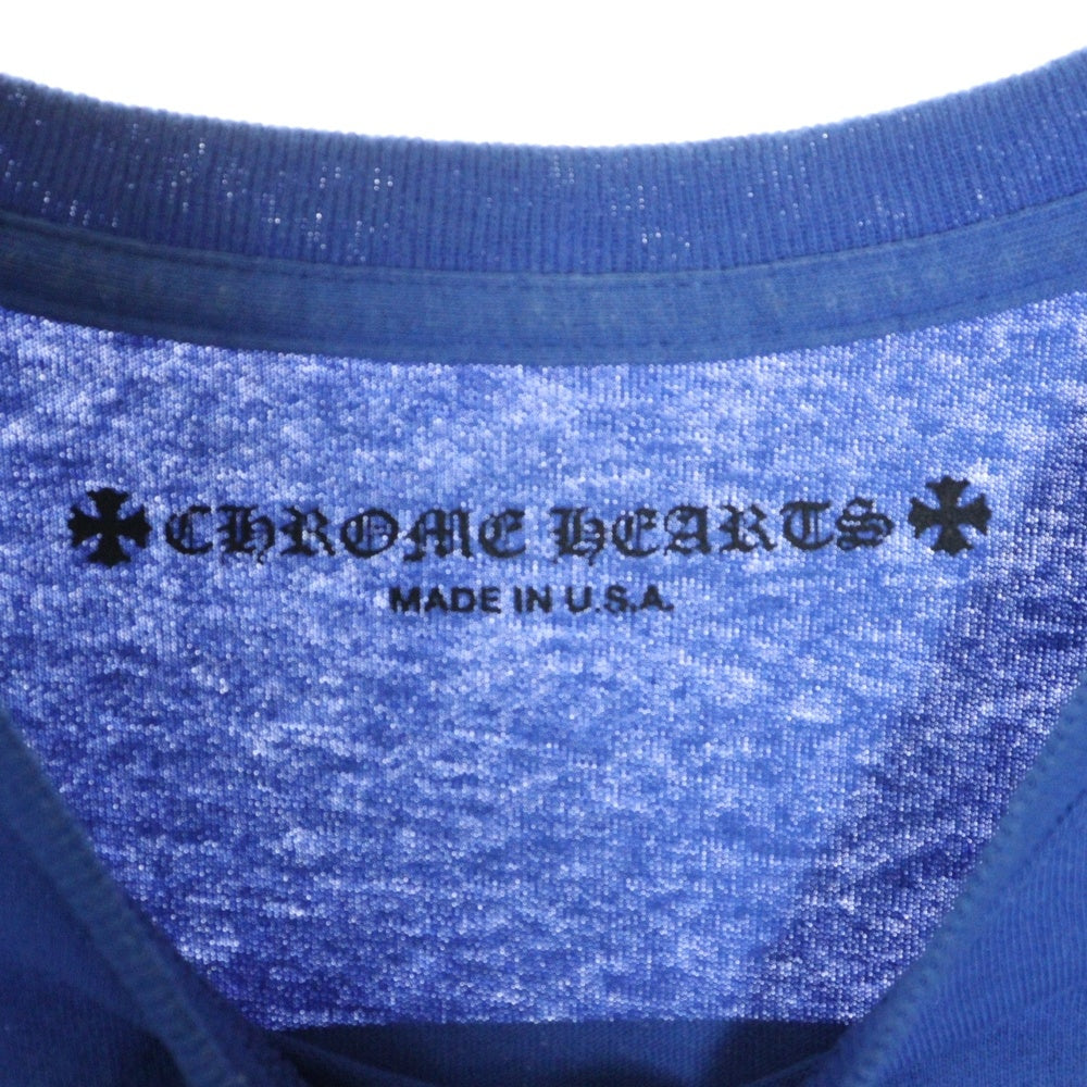 CHROME HEARTS(クロムハーツ) CH T-SHRT 1 バックスクロールロゴプリント クルーネック半袖Tシャツカットソー ブルー