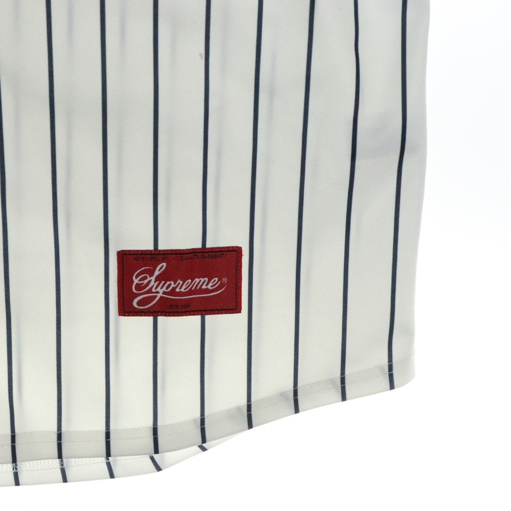 SUPREME(シュプリーム) 20SS Rhinestone Baseball Jersey ラインストーンロゴベースボール半袖シャツ ホワイト