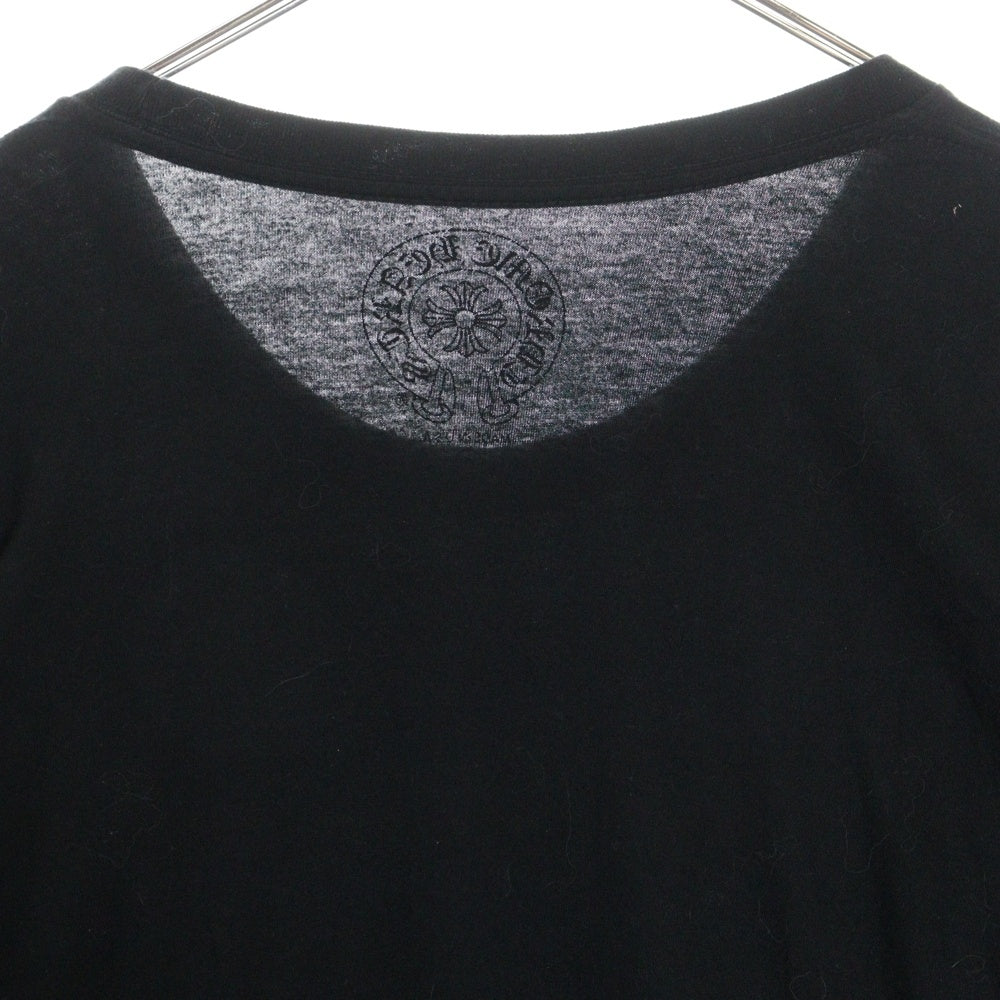 CHROME HEARTS(クロムハーツ) Neck Logo L/S Tee ネックロゴ プリント長袖Tシャツ カットソー ブラック/パープル