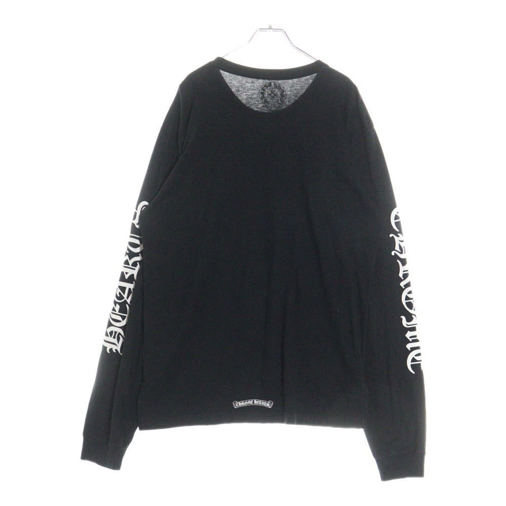 CHROME HEARTS(クロムハーツ) Neck Logo L/S Tee ネックロゴ プリント長袖Tシャツ カットソー ブラック/ホワイト