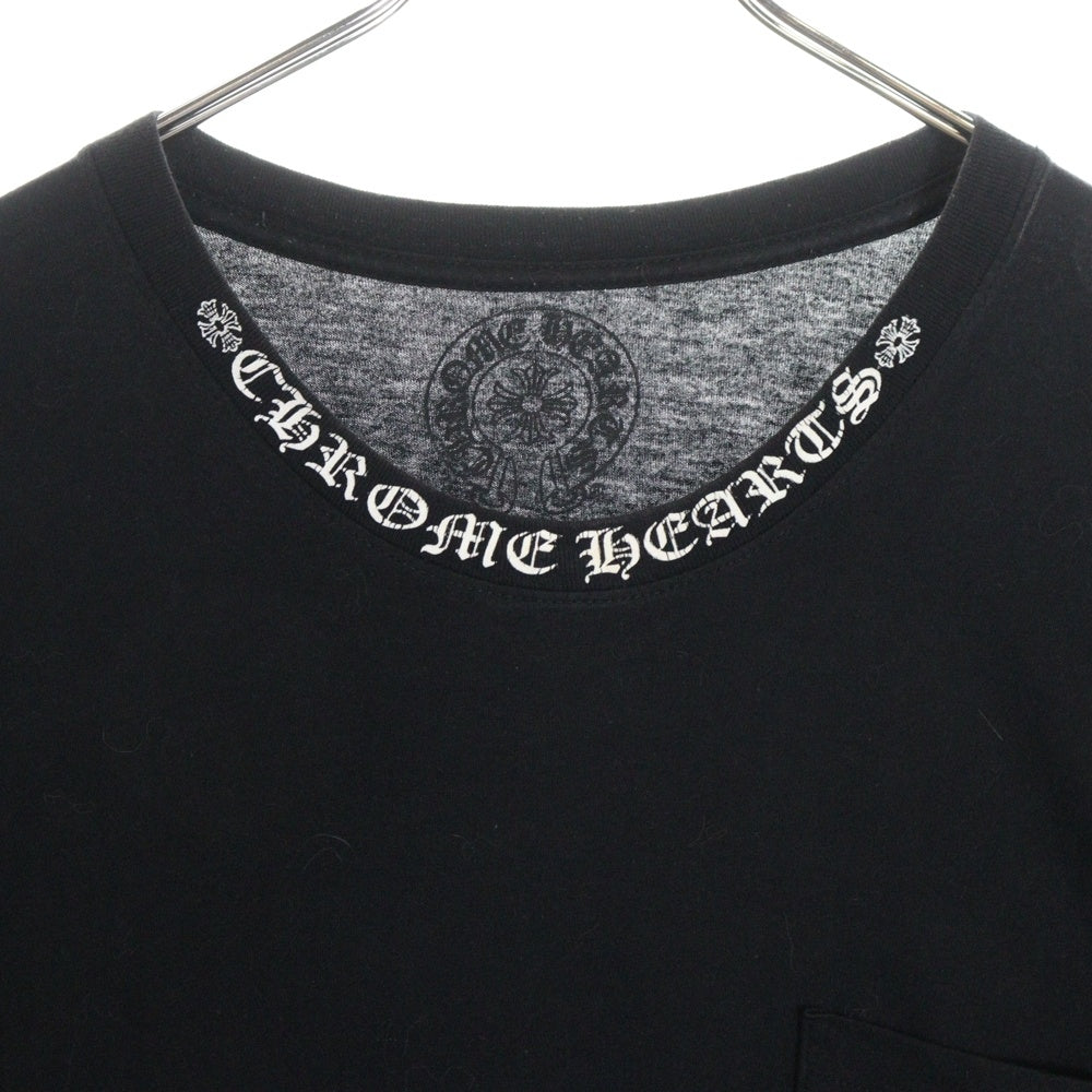 CHROME HEARTS(クロムハーツ) Neck Logo L/S Tee ネックロゴ プリント長袖Tシャツ カットソー ブラック/ホワイト