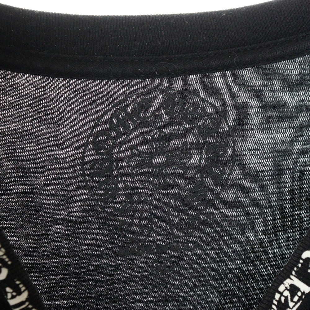 CHROME HEARTS(クロムハーツ) Neck Logo L/S Tee ネックロゴ プリント長袖Tシャツ カットソー ブラック/ホワイト