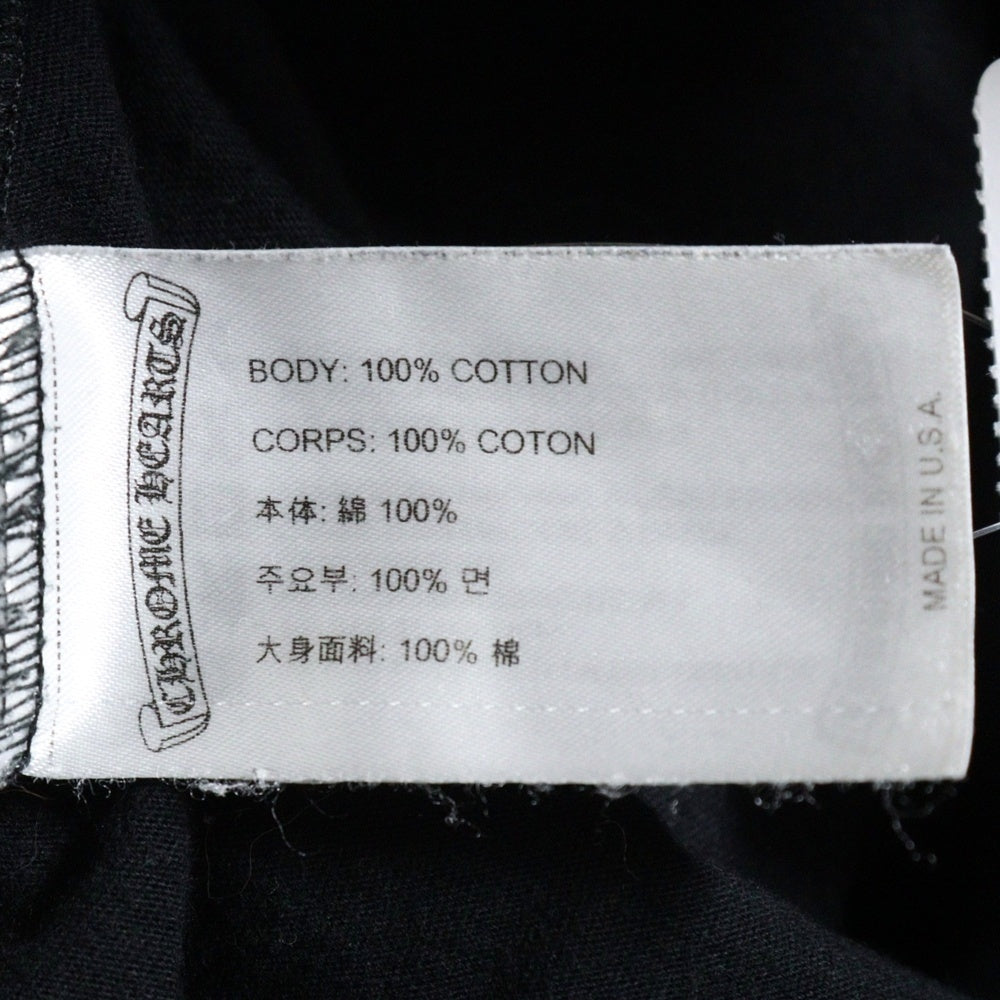 CHROME HEARTS(クロムハーツ) Neck Logo L/S Tee ネックロゴ プリント長袖Tシャツ カットソー ブラック/ホワイト