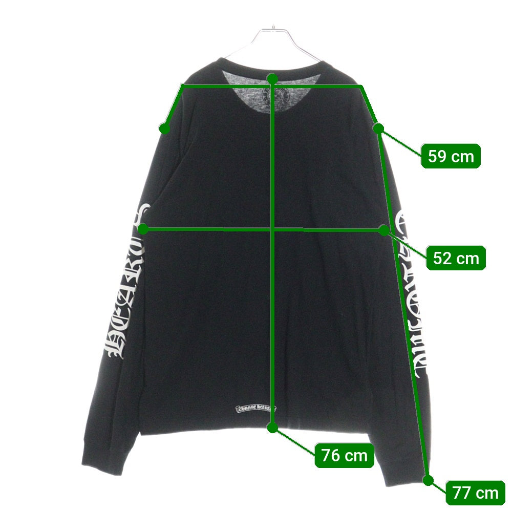 CHROME HEARTS(クロムハーツ) Neck Logo L/S Tee ネックロゴ プリント長袖Tシャツ カットソー ブラック/ホワイト