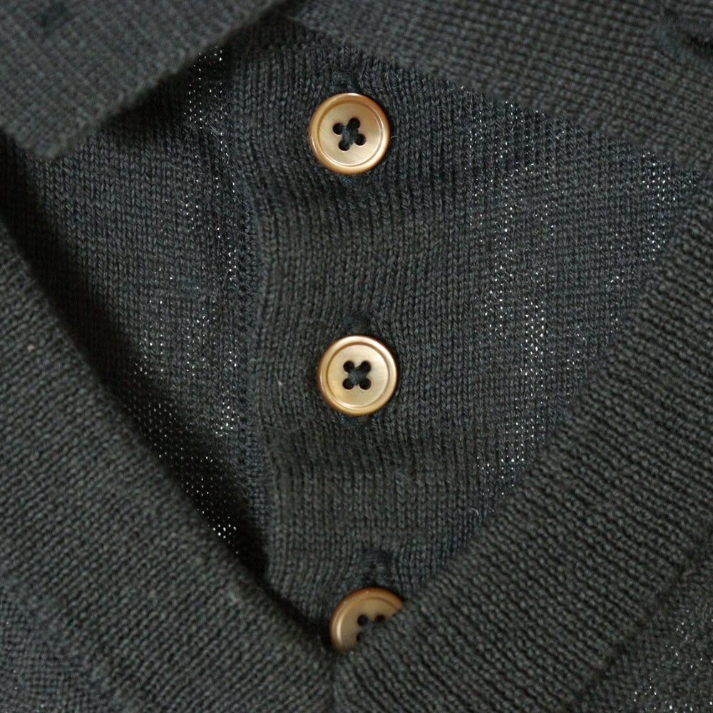 LEMAIRE(ルメール) 22AW TROMPE LIL POLO SHIRT レイヤードデザイン 長袖ニットポロシャツ セーター グレー KN338 LK087