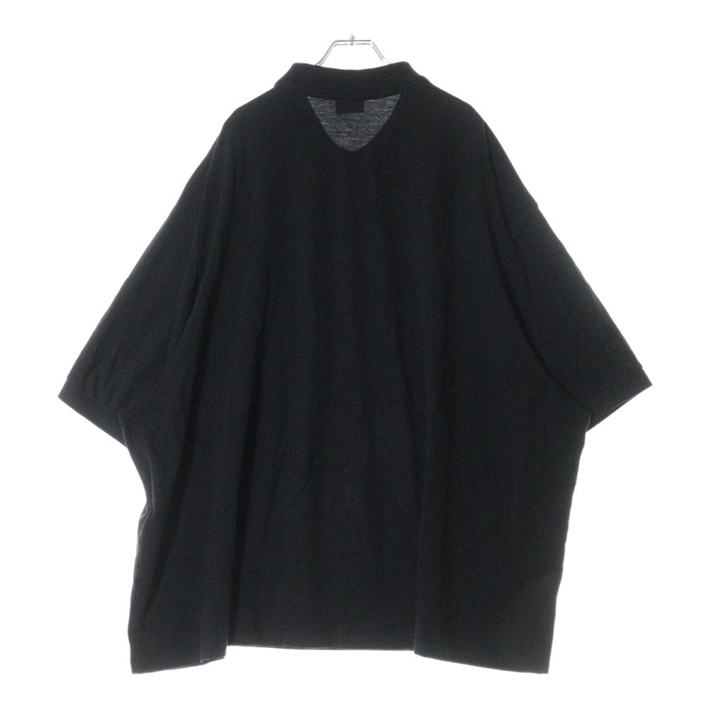 BALENCIAGA(バレンシアガ) 24SS BBロゴ刺繍オーバーサイズ半袖ポロシャツ 791001 TQVM7 ブラック