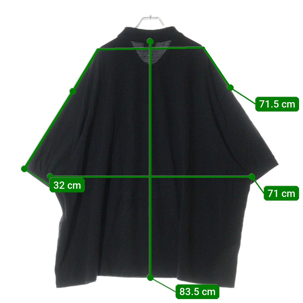 BALENCIAGA(バレンシアガ) 24SS BBロゴ刺繍オーバーサイズ半袖ポロシャツ 791001 TQVM7 ブラック