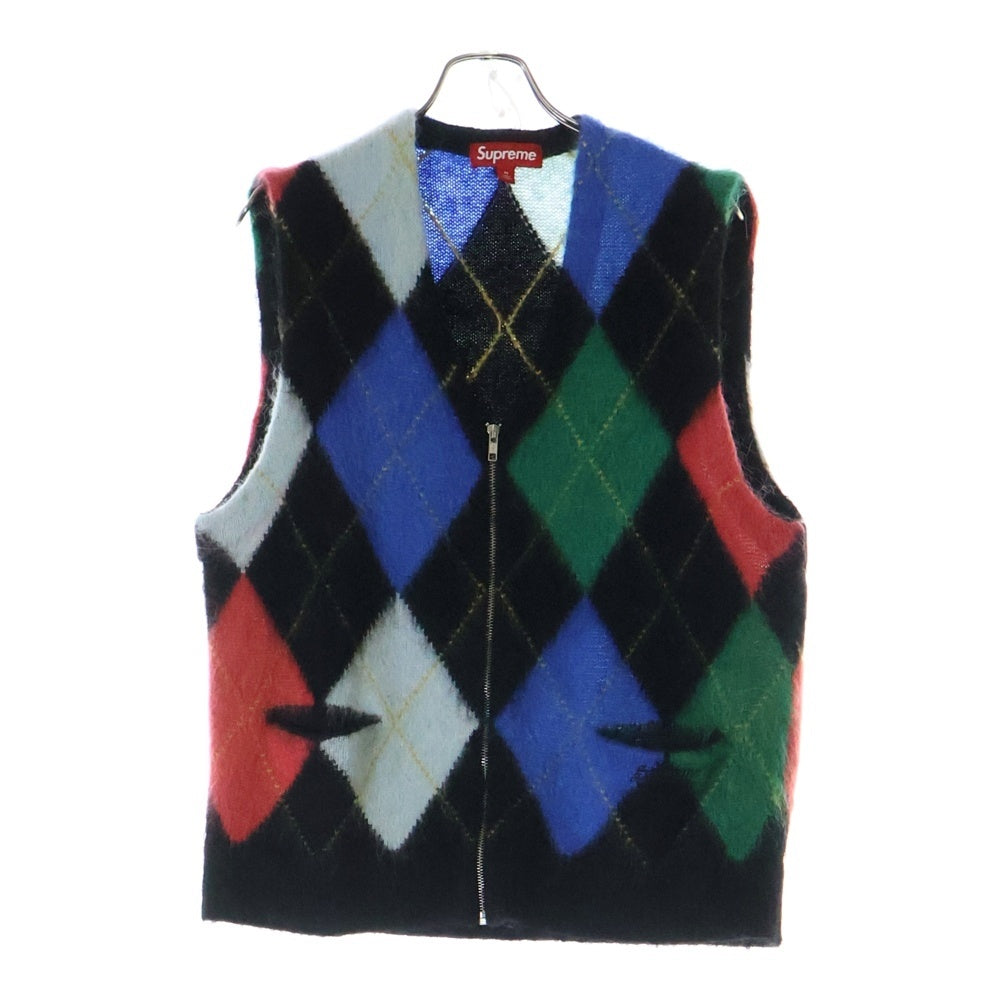 SUPREME(シュプリーム) 24SS Brushed Argyle Zip Up Vest ブラッシュ アーガイル ジップアップベスト マルチカラー RN101837