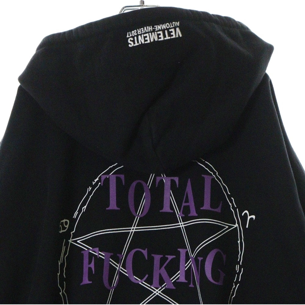 VETEMENTS(ヴェトモン) 16AW Total Fucking Darkness TFD トータルファッキンダークネス プルオーバースウェットパーカー ブラック MH17TP17