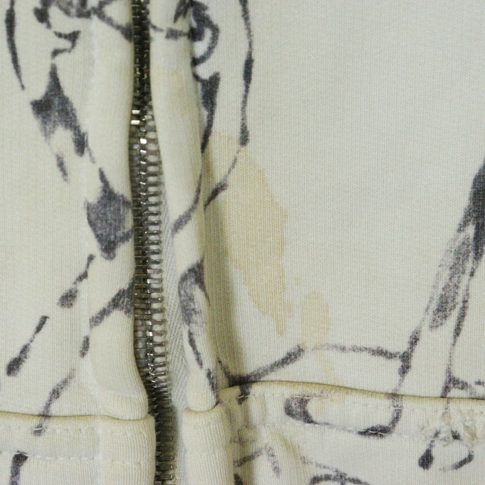 BALENCIAGA(バレンシアガ) 24SS Graffiti Zip Up Hoodie グラフィティ ダメージ加工 ジップアップスウェット フーディー ホワイト 770939 TQVK1
