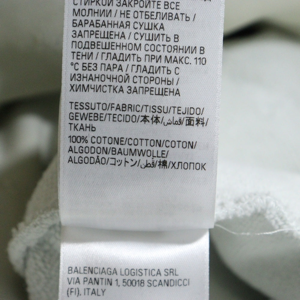 BALENCIAGA(バレンシアガ) 24SS Graffiti Zip Up Hoodie グラフィティ ダメージ加工 ジップアップスウェット フーディー ホワイト 770939 TQVK1