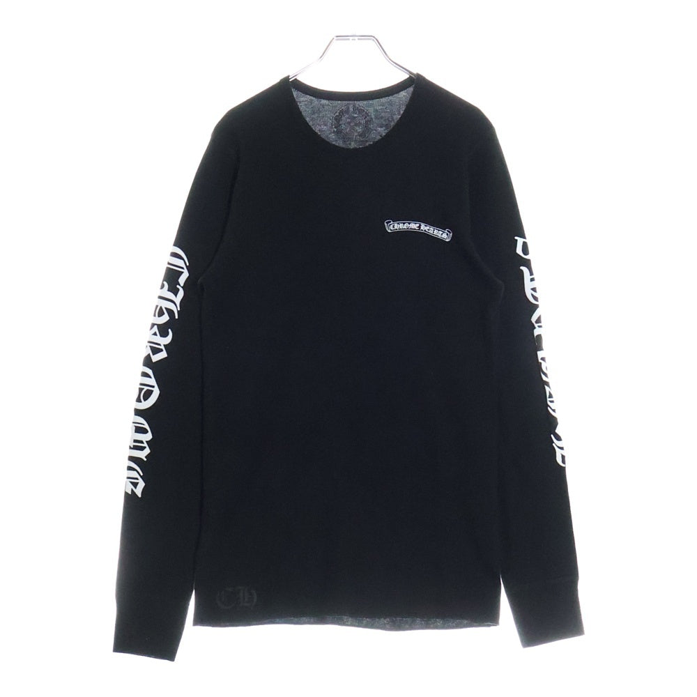 CHROME HEARTS(クロムハーツ) Thermal L S 袖ロゴプリントサーマル長袖カットソー ブラック