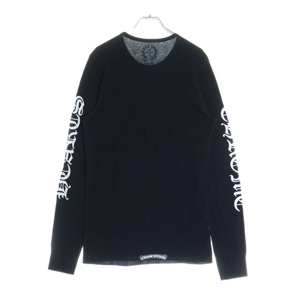 CHROME HEARTS(クロムハーツ) Thermal L S 袖ロゴプリントサーマル長袖カットソー ブラック