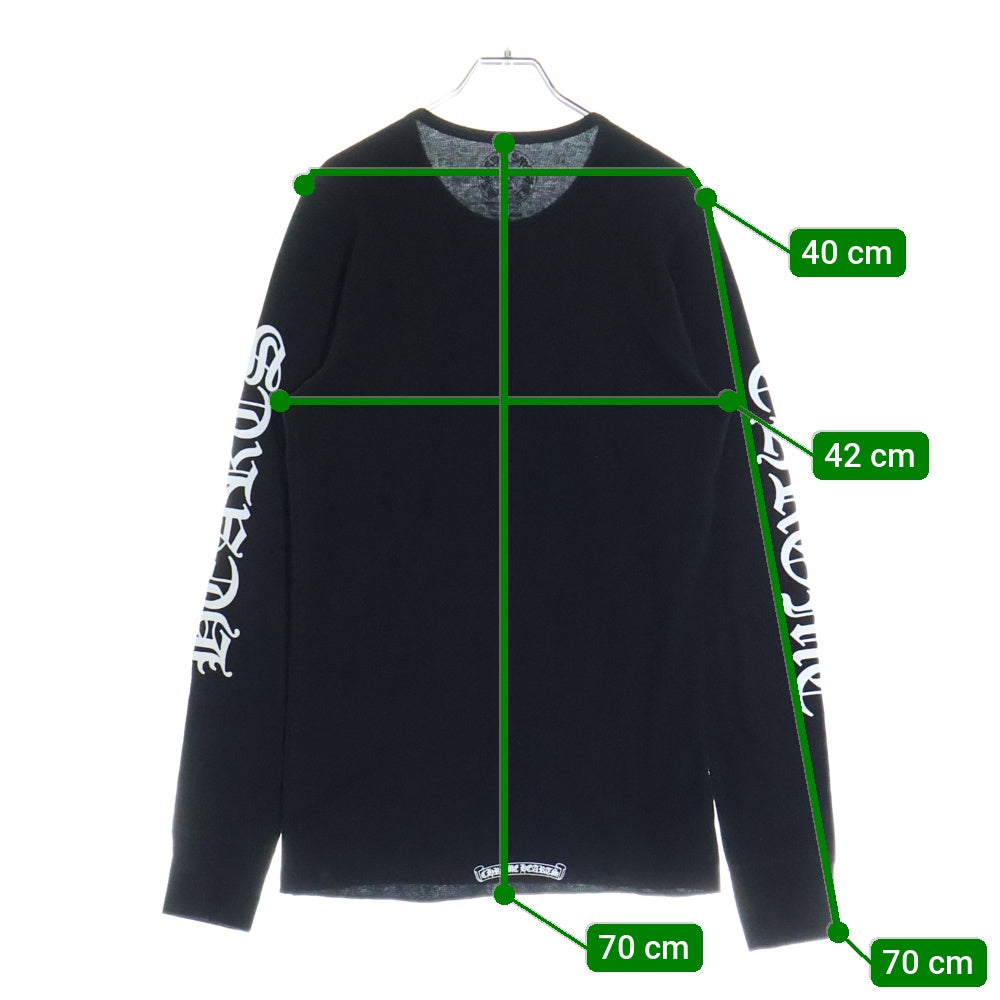 CHROME HEARTS(クロムハーツ) Thermal L S 袖ロゴプリントサーマル長袖カットソー ブラック