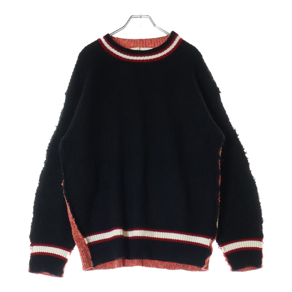 MARNI(マルニ) バック切り替え ニットセーター ブラック/レッド GCMG0285Q0