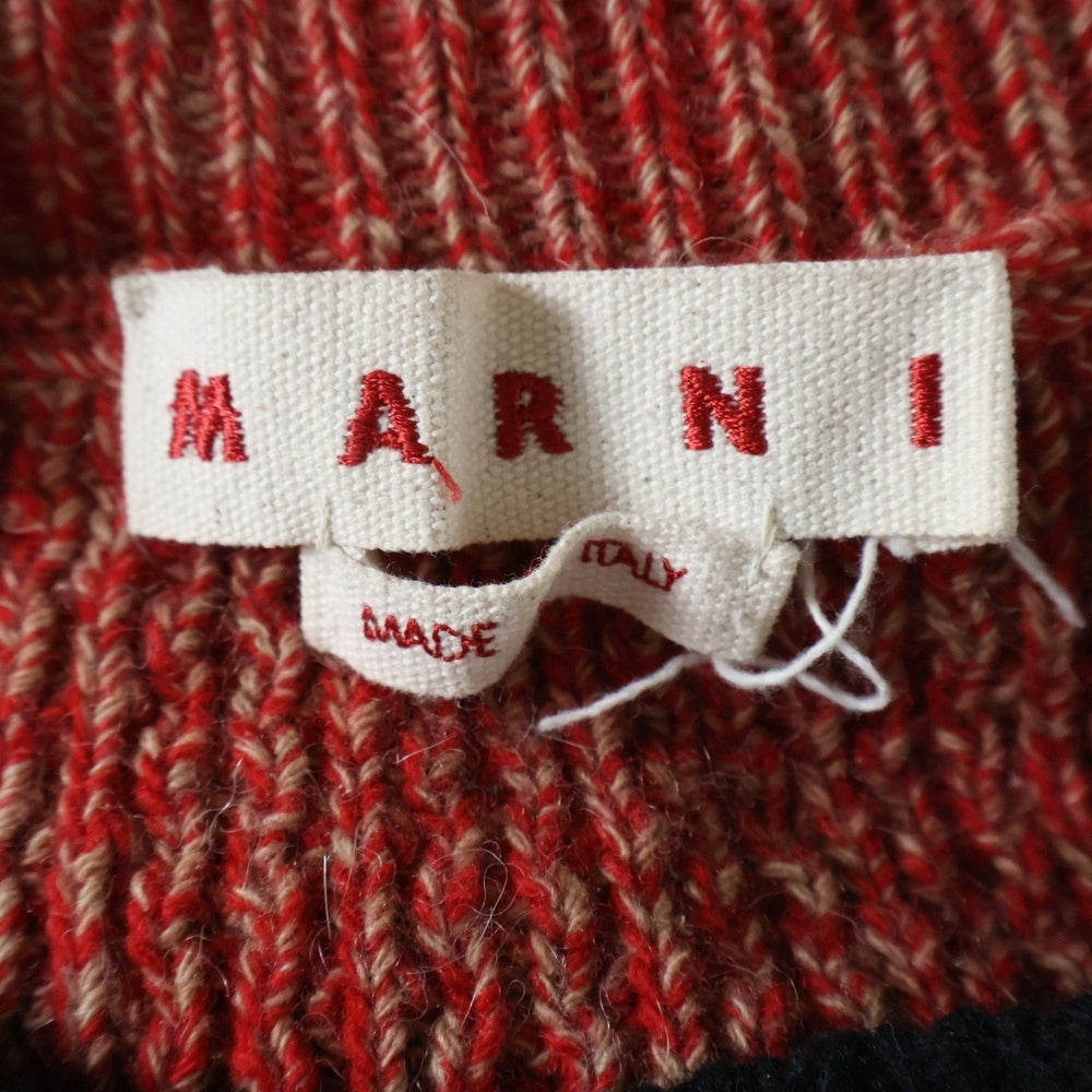 MARNI(マルニ) バック切り替え ニットセーター ブラック/レッド GCMG0285Q0