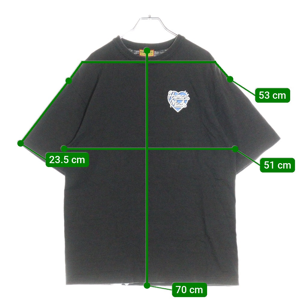 HUMAN MADE(ヒューマンメイド) GRAPHIC T-SHIR ハートプリント 半袖Tシャツカットソー チャコールグレー