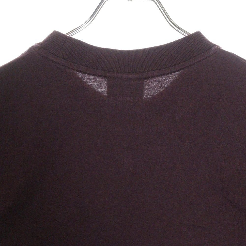 COURREGES(クレージュ) Straight Dry Jersey T-Shirt ロゴパッチ刺繍 半袖Tシャツカットソー 323JTS006JS0071 ボルドー レディース