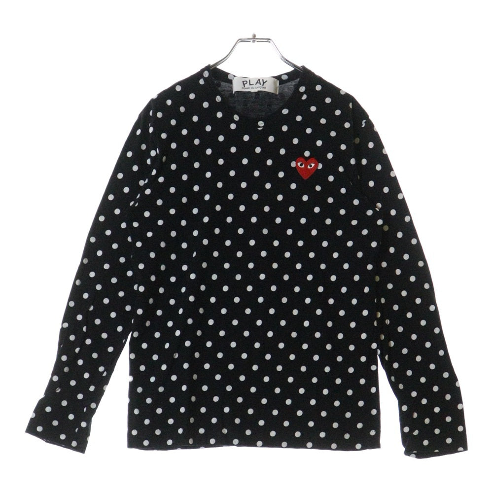 PLAY COMME des GARCONS(プレイコムデギャルソン) Dots Long Sleeve T-Shirt ドット総柄 長袖Tシャツ カットソー ブラック AX-T166