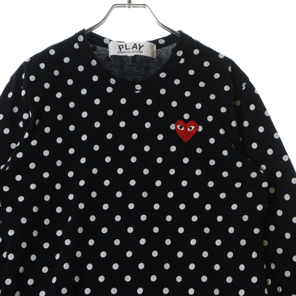 PLAY COMME des GARCONS(プレイコムデギャルソン) Dots Long Sleeve T-Shirt ドット総柄 長袖Tシャツ カットソー ブラック AX-T166