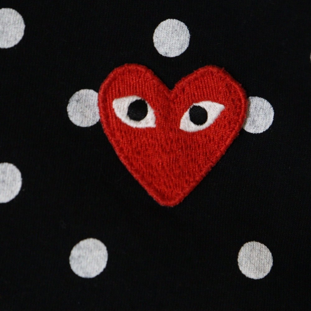 PLAY COMME des GARCONS(プレイコムデギャルソン) Dots Long Sleeve T-Shirt ドット総柄 長袖Tシャツ カットソー ブラック AX-T166
