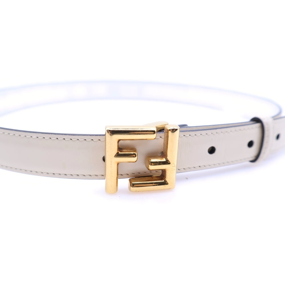 FENDI(フェンディ) FFロゴバックル レザーベルト アイボリー レディース 8C0648 AAIW