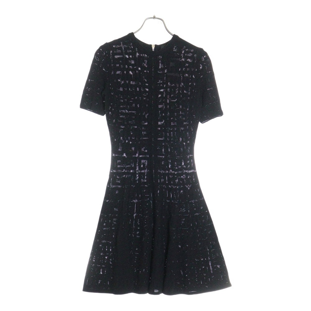 GIVENCHY(ジバンシィ) 4G バックジップ 半袖ニットミニワンピース レディース ブラック BW21DJ4ZA4