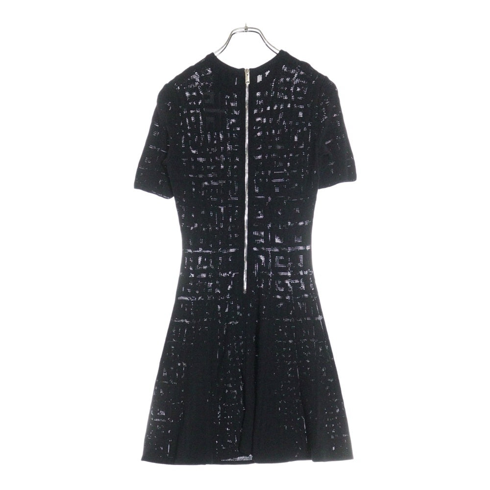 GIVENCHY(ジバンシィ) 4G バックジップ 半袖ニットミニワンピース レディース ブラック BW21DJ4ZA4