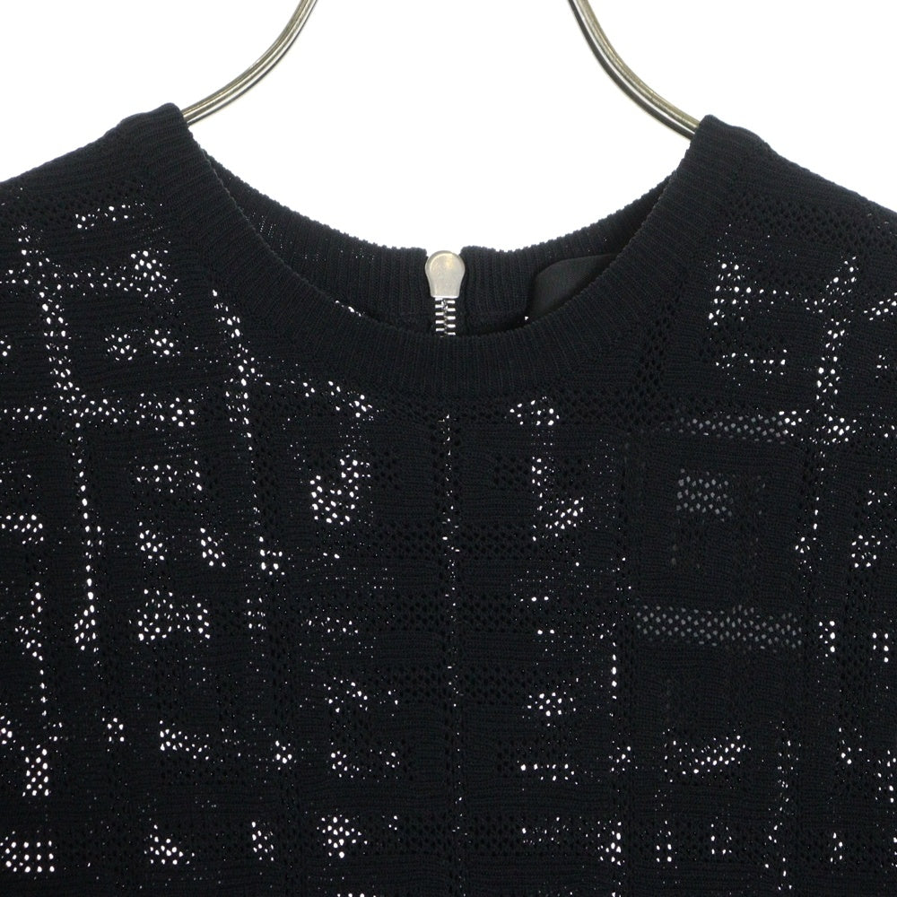 GIVENCHY(ジバンシィ) 4G バックジップ 半袖ニットミニワンピース レディース ブラック BW21DJ4ZA4